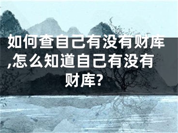 如何查自己有没有财库,怎么知道自己有没有财库?