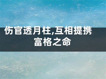 伤官透月柱,互相提携富格之命