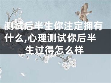 测试后半生你注定拥有什么,心理测试你后半生过得怎么样