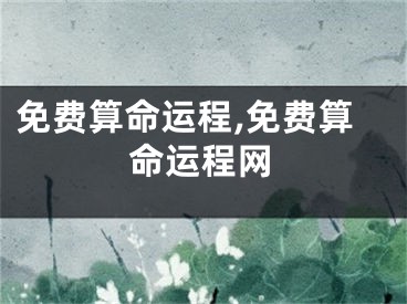 免费算命运程,免费算命运程网