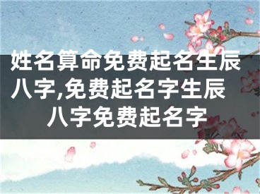 姓名算命免费起名生辰八字,免费起名字生辰八字免费起名字