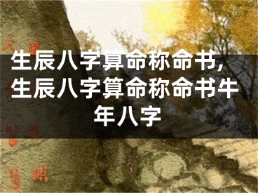 生辰八字算命称命书,生辰八字算命称命书牛年八字