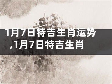 1月7日特吉生肖运势,1月7日特吉生肖