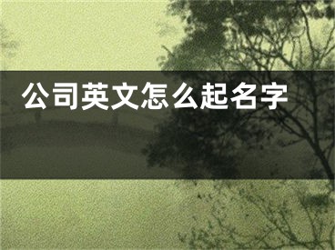  公司英文怎么起名字 