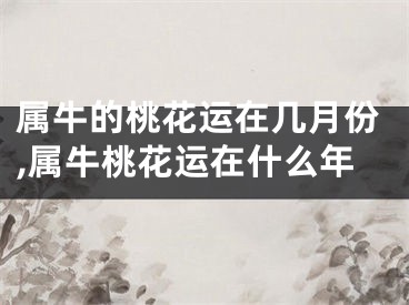 属牛的桃花运在几月份,属牛桃花运在什么年