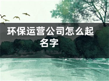  环保运营公司怎么起名字 