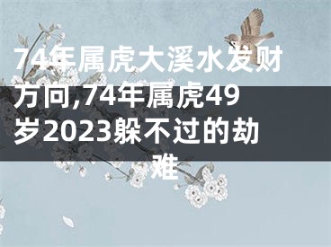 74年属虎大溪水发财方向,74年属虎49岁2023躲不过的劫难