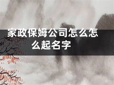  家政保姆公司怎么怎么起名字 