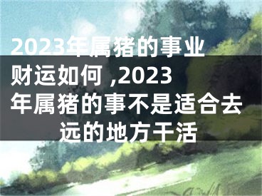 2023年属猪的事业财运如何 ,2023年属猪的事不是适合去远的地方干活