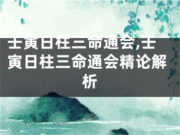 壬寅日柱三命通会,壬寅日柱三命通会精论解析