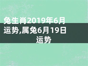 兔生肖2019年6月运势,属兔6月19日运势