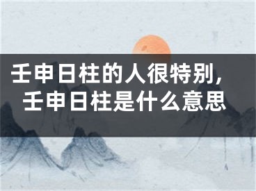 壬申日柱的人很特别,壬申日柱是什么意思