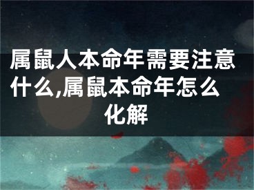 属鼠人本命年需要注意什么,属鼠本命年怎么化解