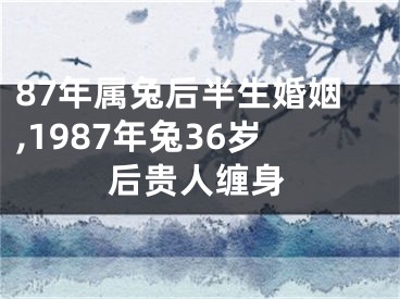 87年属兔后半生婚姻,1987年兔36岁后贵人缠身