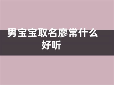  男宝宝取名廖常什么好听 