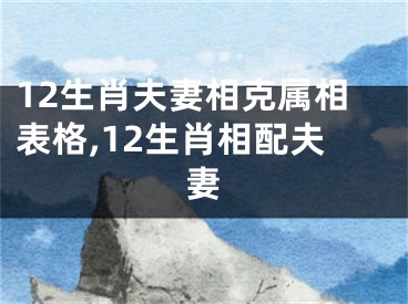 12生肖夫妻相克属相表格,12生肖相配夫妻