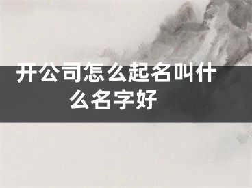  开公司怎么起名叫什么名字好 