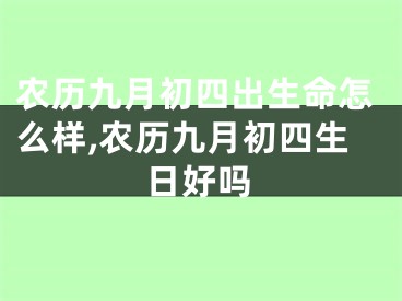 农历九月初四出生命怎么样,农历九月初四生日好吗