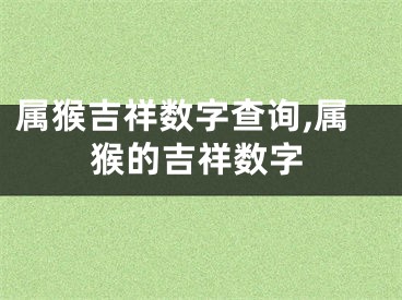 属猴吉祥数字查询,属猴的吉祥数字