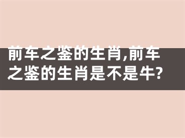 前车之鉴的生肖,前车之鉴的生肖是不是牛?