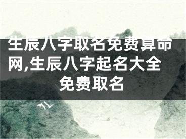 生辰八字取名免费算命网,生辰八字起名大全免费取名