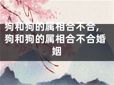 狗和狗的属相合不合,狗和狗的属相合不合婚姻