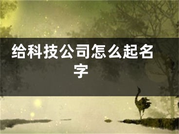  给科技公司怎么起名字 