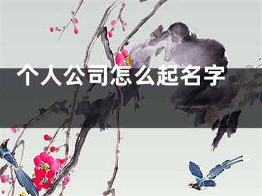  个人公司怎么起名字 