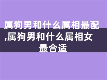 属狗男和什么属相最配,属狗男和什么属相女最合适