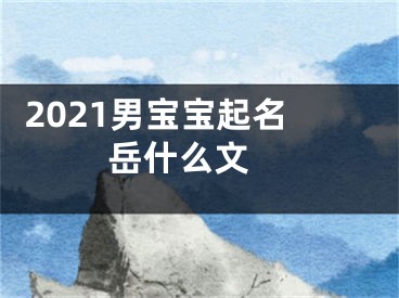  2021男宝宝起名岳什么文 