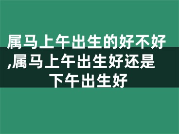 属马上午出生的好不好,属马上午出生好还是下午出生好