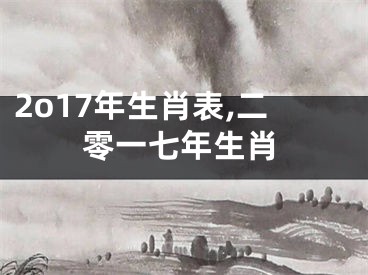 2o17年生肖表,二零一七年生肖