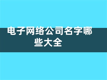  电子网络公司名字哪些大全 