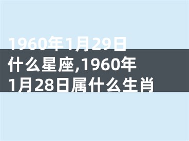 1960年1月29日什么星座,1960年1月28日属什么生肖