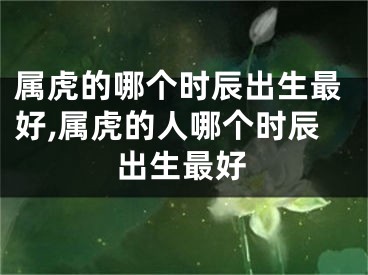 属虎的哪个时辰出生最好,属虎的人哪个时辰出生最好