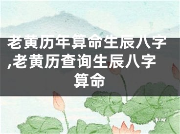 老黄历年算命生辰八字,老黄历查询生辰八字算命