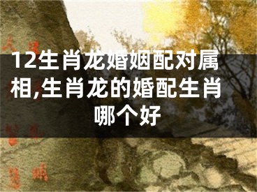 12生肖龙婚姻配对属相,生肖龙的婚配生肖哪个好