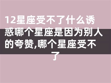 12星座受不了什么诱惑哪个星座是因为别人的夸赞,哪个星座受不了