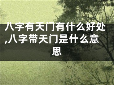 八字有天门有什么好处,八字带天门是什么意思