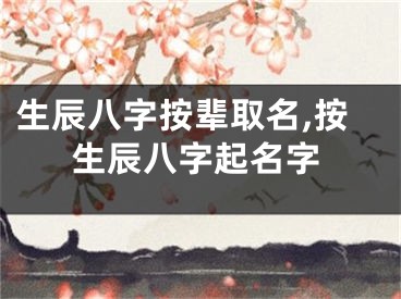 生辰八字按辈取名,按生辰八字起名字