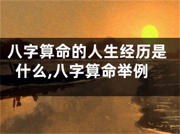 八字算命的人生经历是什么,八字算命举例