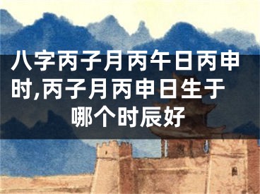 八字丙子月丙午日丙申时,丙子月丙申日生于哪个时辰好