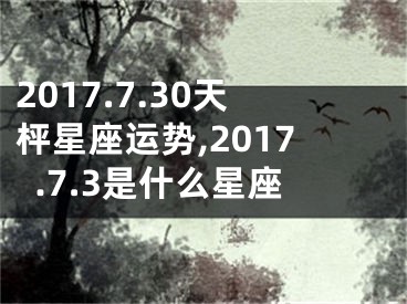 2017.7.30天枰星座运势,2017.7.3是什么星座