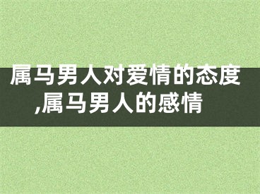 属马男人对爱情的态度,属马男人的感情