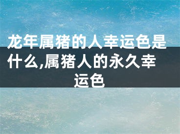 龙年属猪的人幸运色是什么,属猪人的永久幸运色