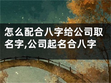 怎么配合八字给公司取名字,公司起名合八字