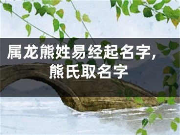 属龙熊姓易经起名字,熊氏取名字