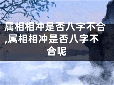 属相相冲是否八字不合,属相相冲是否八字不合呢