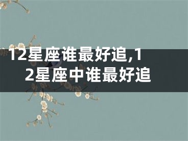 12星座谁最好追,12星座中谁最好追