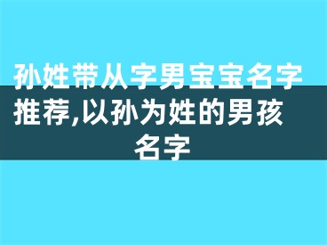 孙姓带从字男宝宝名字推荐,以孙为姓的男孩名字